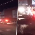 SP Leader Devendra Singh Yadav’s Car Hit By Truck, Dragged on for 500 Meters in Uttar Pradesh’s Mainpuri (Watch Video)